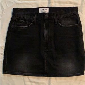 FRAME Black/Grey Denim Skirt